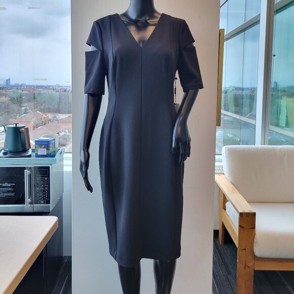 Calvin Klein Womens Cold Shoulders Sheath Dress - Picture 2 of 8